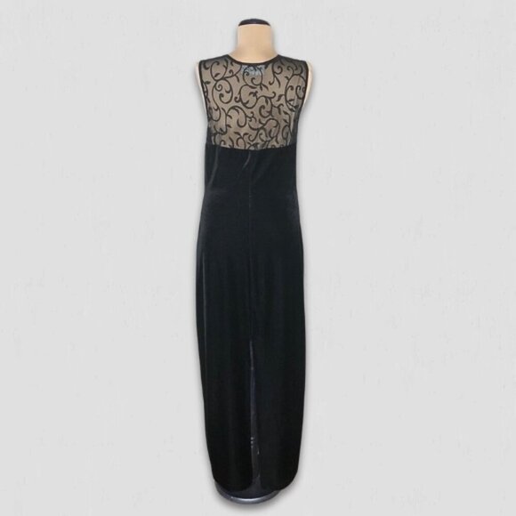 All That Jazz Black Velvet Maxi Dress Large - Picture 3 of 9